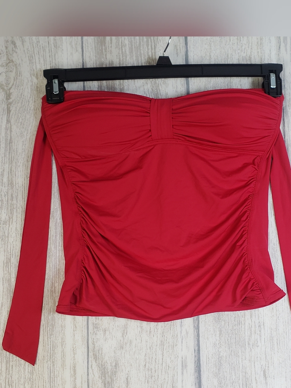 Tommy Bahama Beachy Waves Red Ruched Tankini Halter Top Size Large